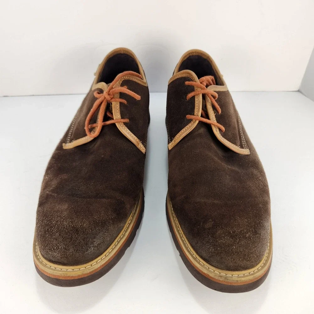 Pikolinos Men's Size 46 (12-12.5) Brown Suede Leather Lace-Up Oxford Shoes